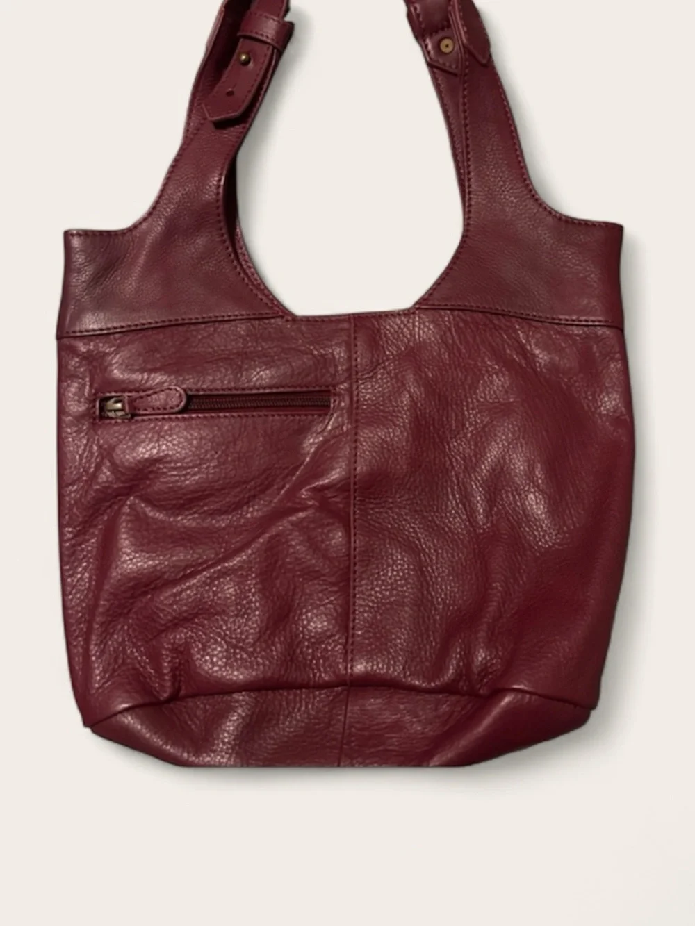 NorthStyle Burgundy Faux Leather Shoulder Bag